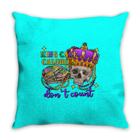 King Cake Calories Don't Count Skull Throw Pillow | Artistshot