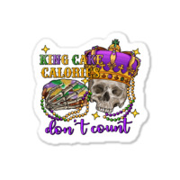 King Cake Calories Don't Count Skull Sticker | Artistshot