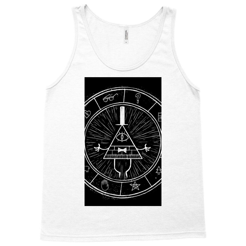 Gravity Falls Bill Cipher   White On Black Tank Top by Willihffon | Artistshot