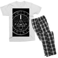 Gravity Falls Bill Cipher   White On Black Men's T-shirt Pajama Set | Artistshot