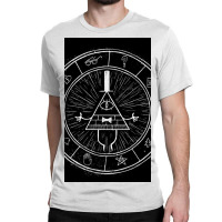 Gravity Falls Bill Cipher   White On Black Classic T-shirt | Artistshot