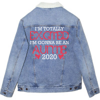 Im Totally Excited Im Gonna Be Auntie Vintage Unisex Sherpa-lined Denim Jacket | Artistshot