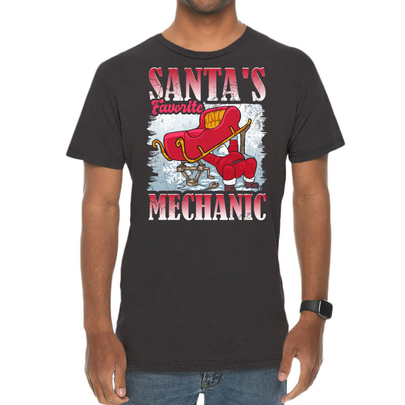 Christmas Santas Favorite Mechanic Auto Diesel Ele Vintage T-shirt | Artistshot