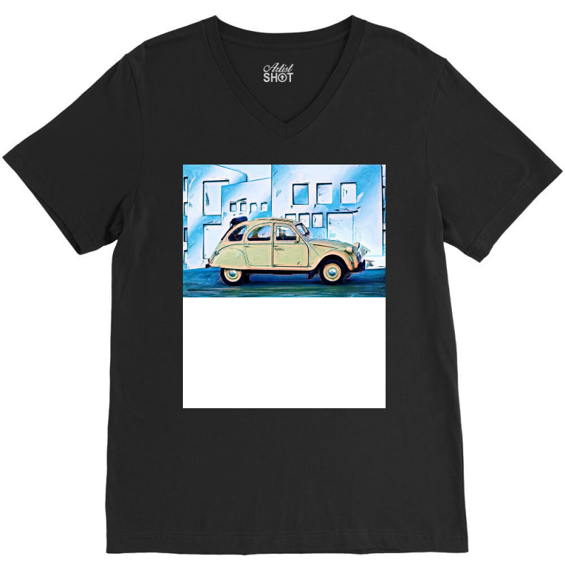 French Car 2cv Red V-neck Tee | Artistshot