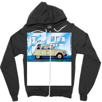 French Car 2cv Red Zipper Hoodie | Artistshot