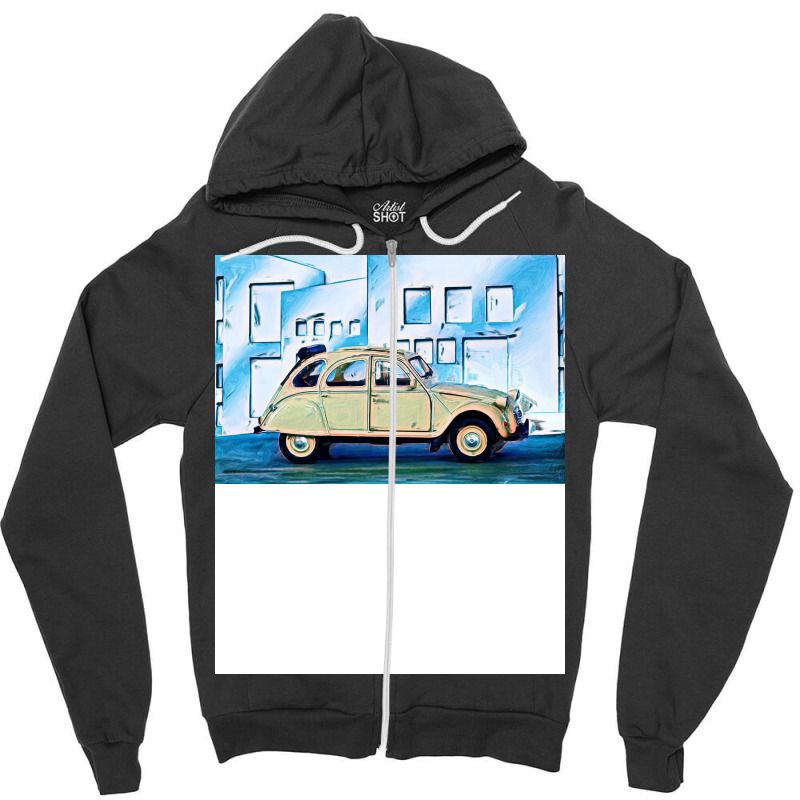 French Car 2cv Red Zipper Hoodie | Artistshot