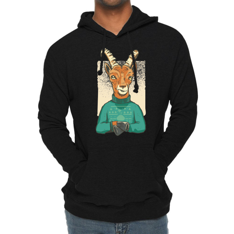 Christmas Gazelle Blue Lightweight Hoodie by poholdelanic | Artistshot