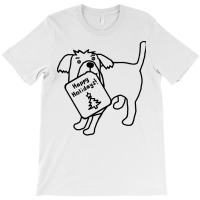 Cute Dog Says Happy Holidays Christmas Minimal Sum T-shirt | Artistshot