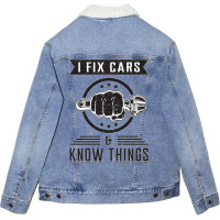 Mechanic Car Mechanical Mechanics Sayings Gift Hip Unisex Sherpa-lined Denim Jacket | Artistshot