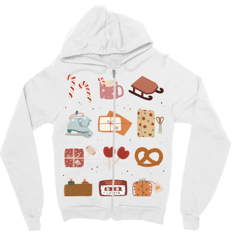 Christmas Doodles Trending Zipper Hoodie by anteneteubeld | Artistshot