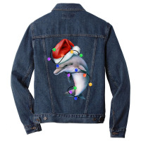 Dolphin Christmas  Cozy Dolphin T  Christmas Light Men Denim Jacket | Artistshot