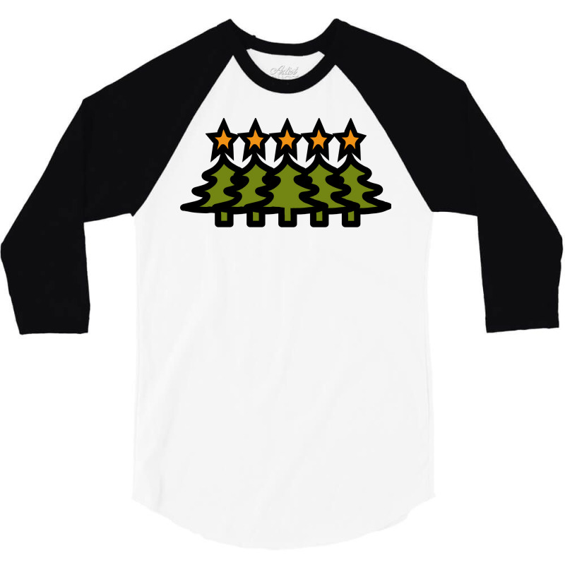 Forest Of Five Minimal Christmas Trees Gift 3/4 Sleeve Shirt by zekrinatorer | Artistshot