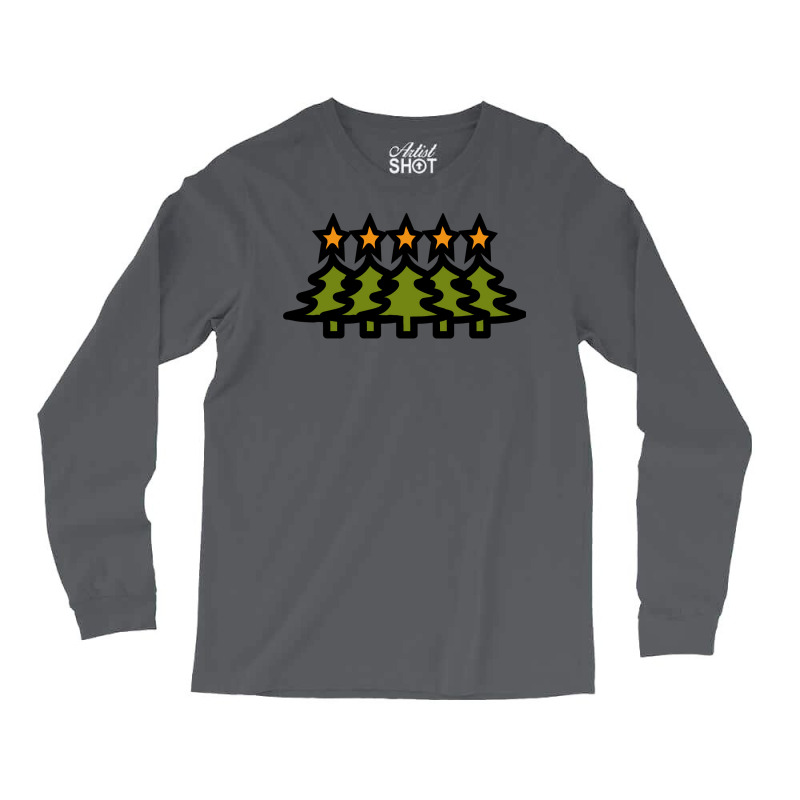 Forest Of Five Minimal Christmas Trees Gift Long Sleeve Shirts by zekrinatorer | Artistshot