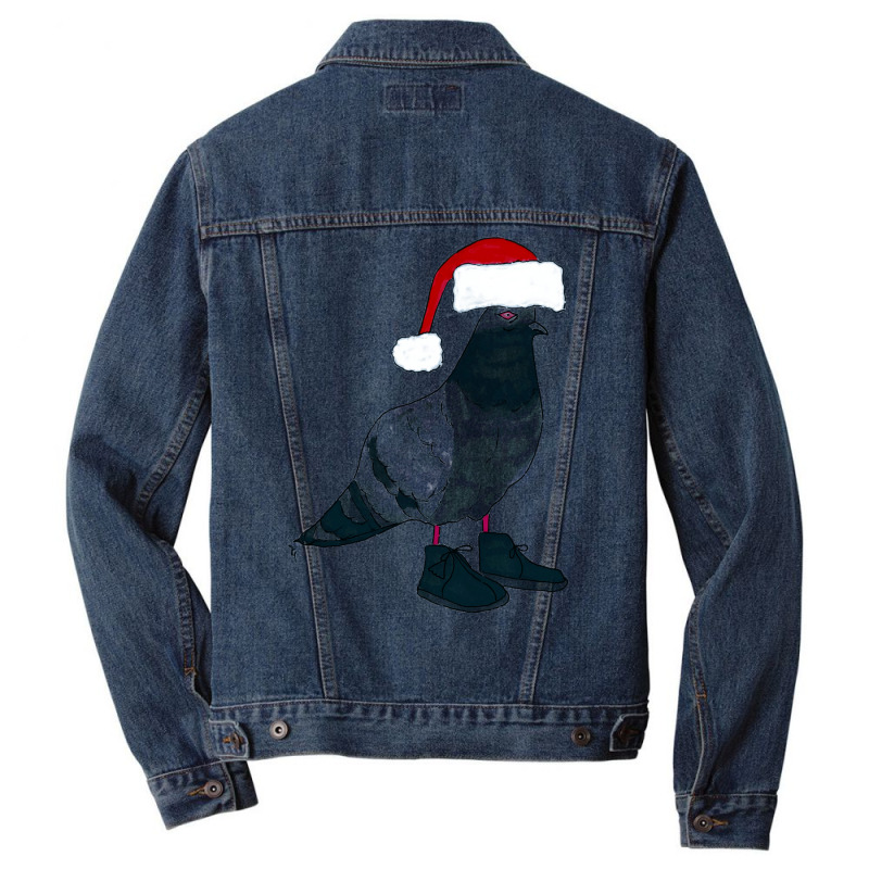 Christmas Pigeon In Santa Hat Men Denim Jacket by ceceliodalisc | Artistshot