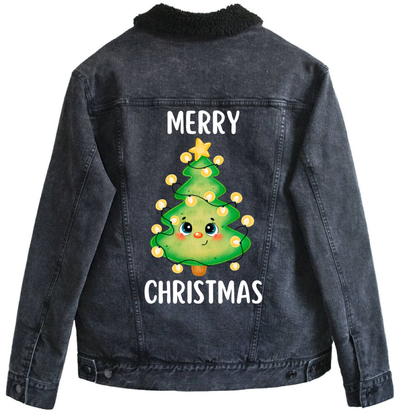 Merry Christmas Funny Christmas  20230216t05351805 Unisex Sherpa-Lined Denim Jacket by anteneteubeld | Artistshot