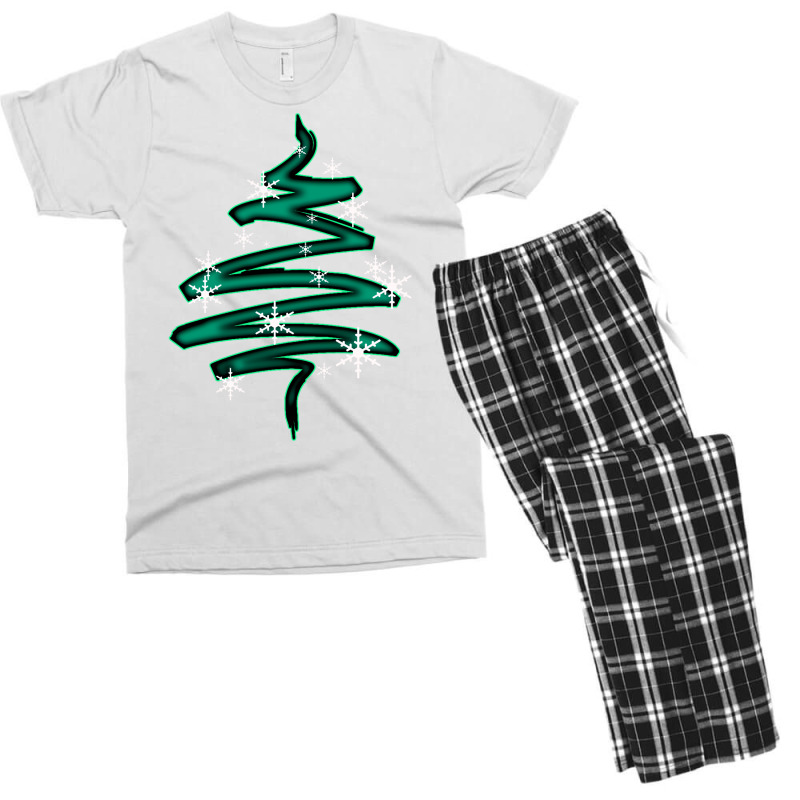 Christmas Tree Abstract With Snowflakes Tumblr Men's T-shirt Pajama Set | Artistshot