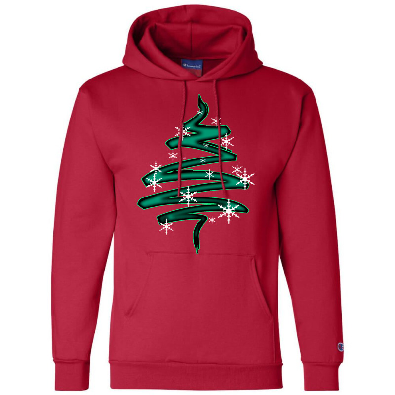 Christmas Tree Abstract With Snowflakes Tumblr Champion Hoodie | Artistshot