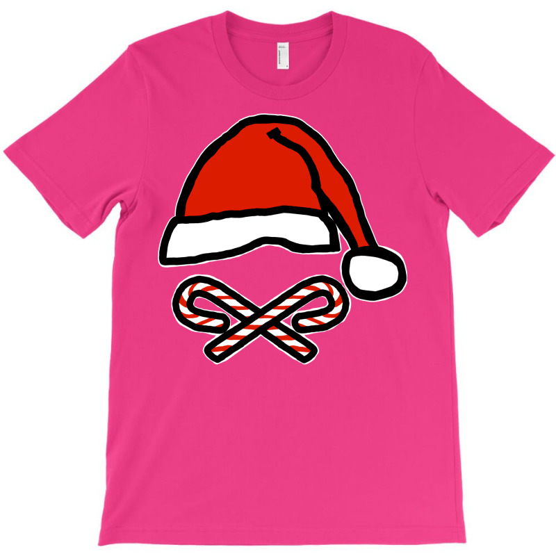 Christmas Santa Hat Skull And Candy Cane Crossbone T-shirt | Artistshot