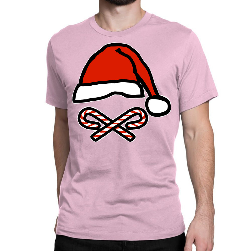 Christmas Santa Hat Skull And Candy Cane Crossbone Classic T-shirt | Artistshot