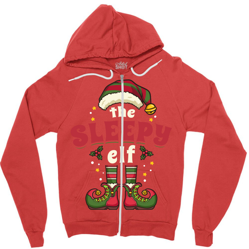 Christmas Sleepy Elf Summer Zipper Hoodie | Artistshot