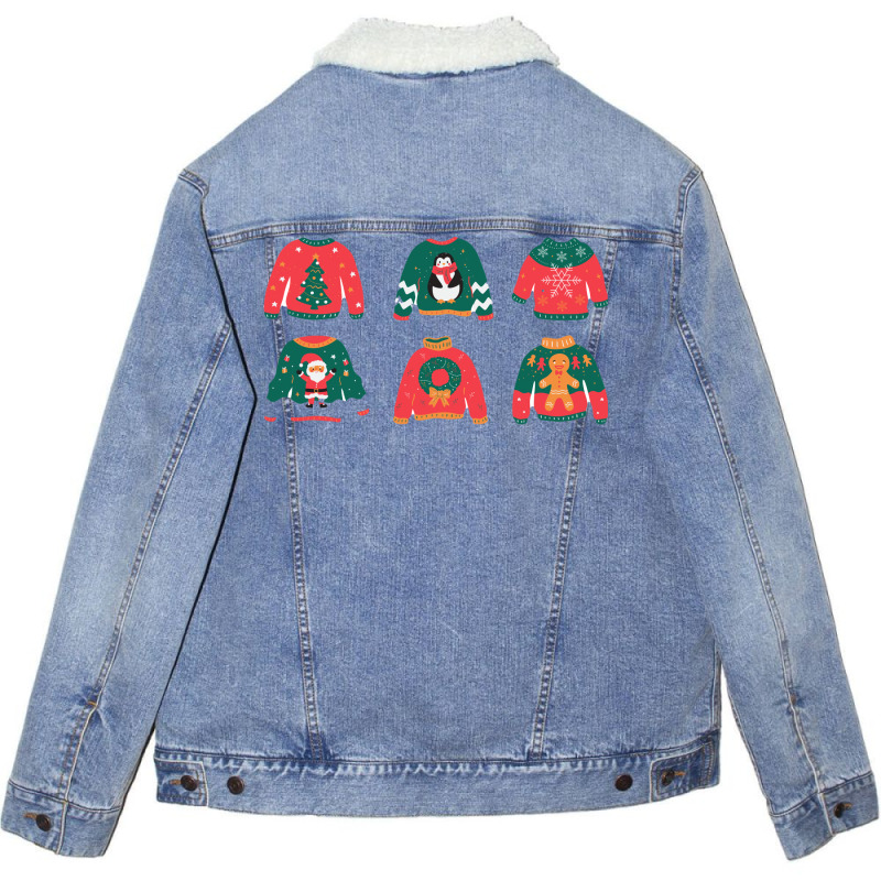 Christmas Sweaters Boy Unisex Sherpa-lined Denim Jacket | Artistshot