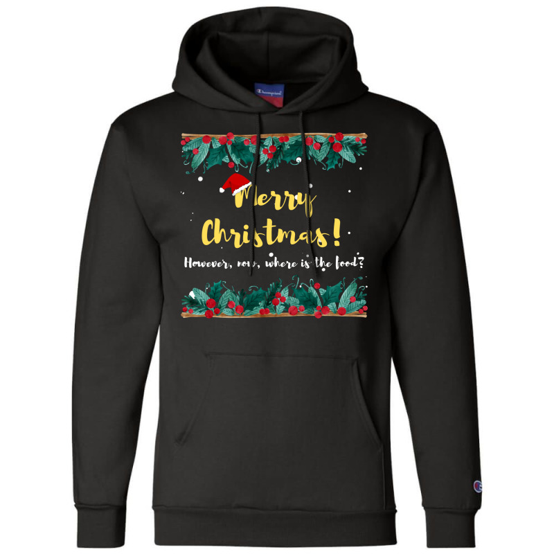 Merry Christmas Hipster Champion Hoodie by zekrinatorer | Artistshot