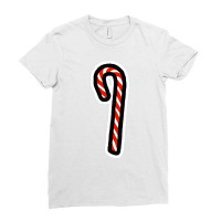 A Candy Cane For Christmas Minimal Art Aesthetic Ladies Fitted T-shirt | Artistshot