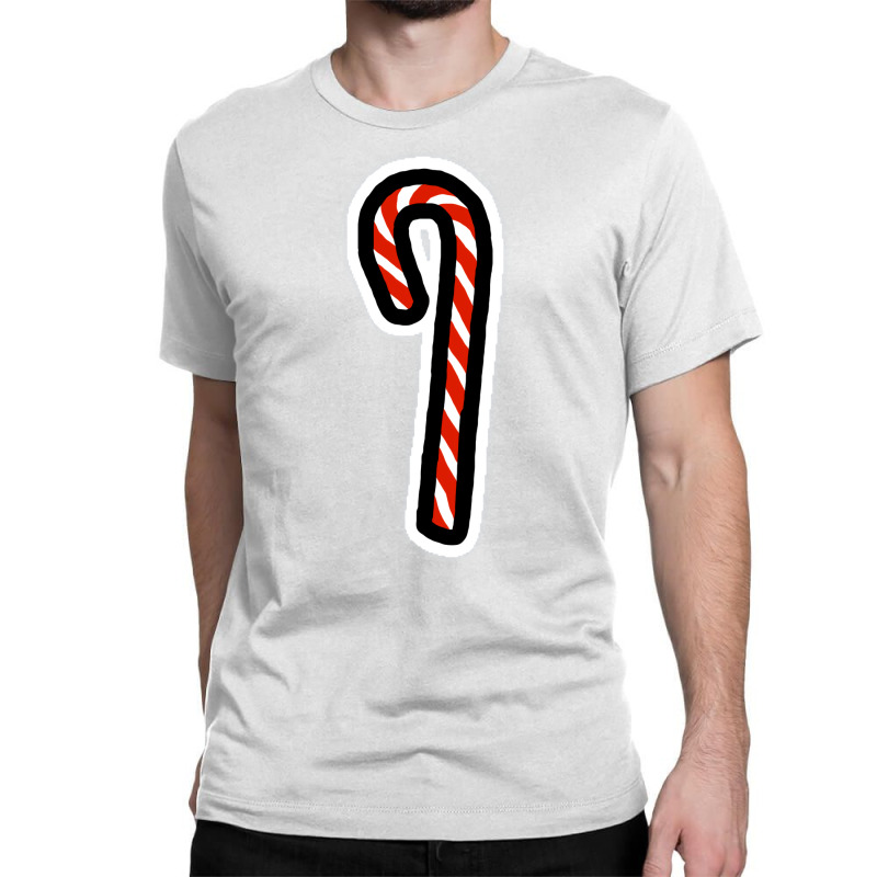 A Candy Cane For Christmas Minimal Art Aesthetic Classic T-shirt by foxalltorperg | Artistshot