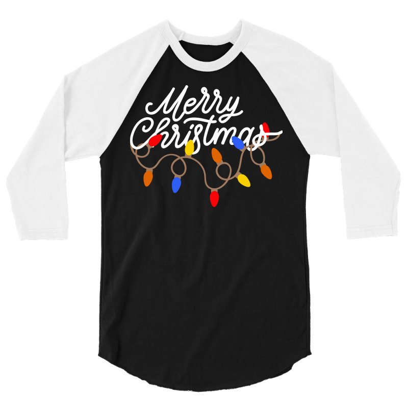 Merry Christmas Lights Trending 3/4 Sleeve Shirt by zekrinatorer | Artistshot