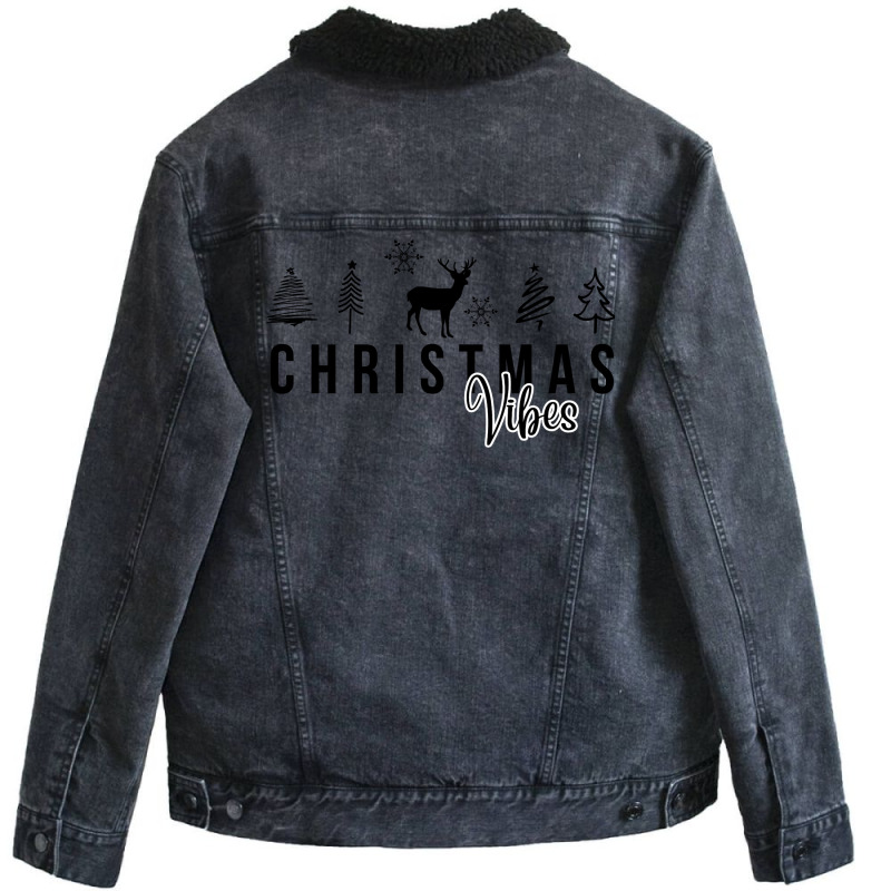 Christmas Vibes Aesthetic Unisex Sherpa-lined Denim Jacket | Artistshot