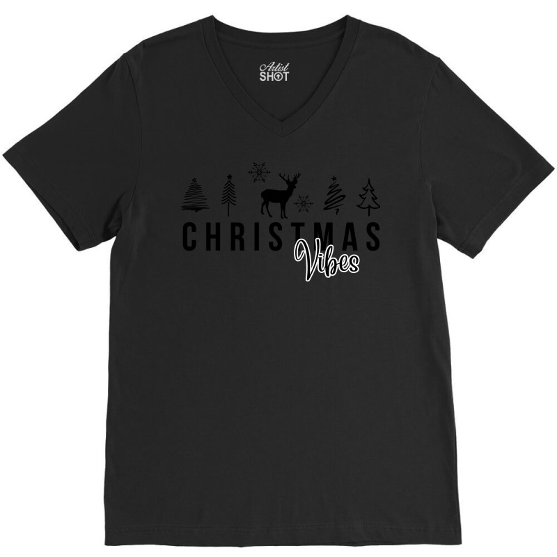 Christmas Vibes Aesthetic V-neck Tee | Artistshot