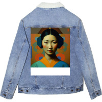 Asian Abstract 9 Humor Unisex Sherpa-lined Denim Jacket | Artistshot