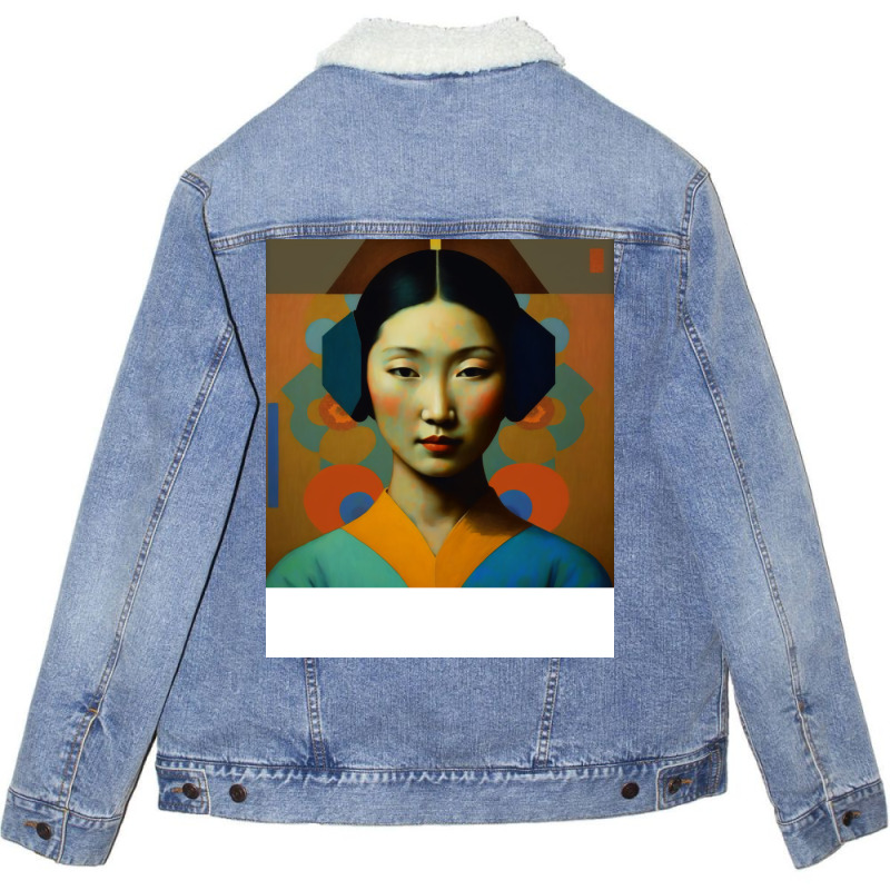 Asian Abstract 9 Humor Unisex Sherpa-lined Denim Jacket | Artistshot