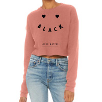 Simple Black Lives Matter In Black And White Letters - Protest Gifts Cropped Sweater | Artistshot