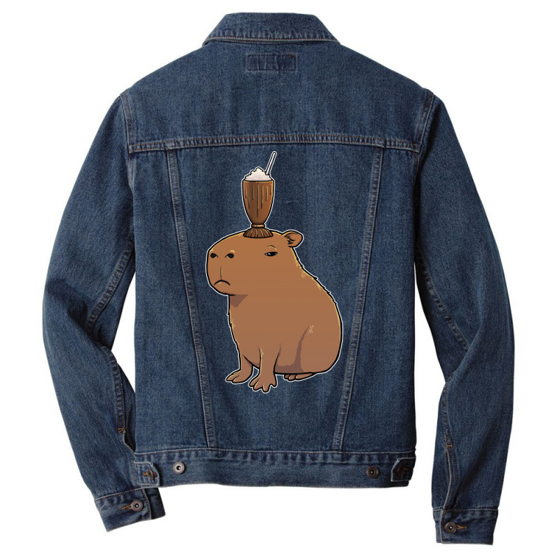 Capybara With A Chocolate Milkshake On Its Head Tu Men Denim Jacket by deleunavaniv | Artistshot