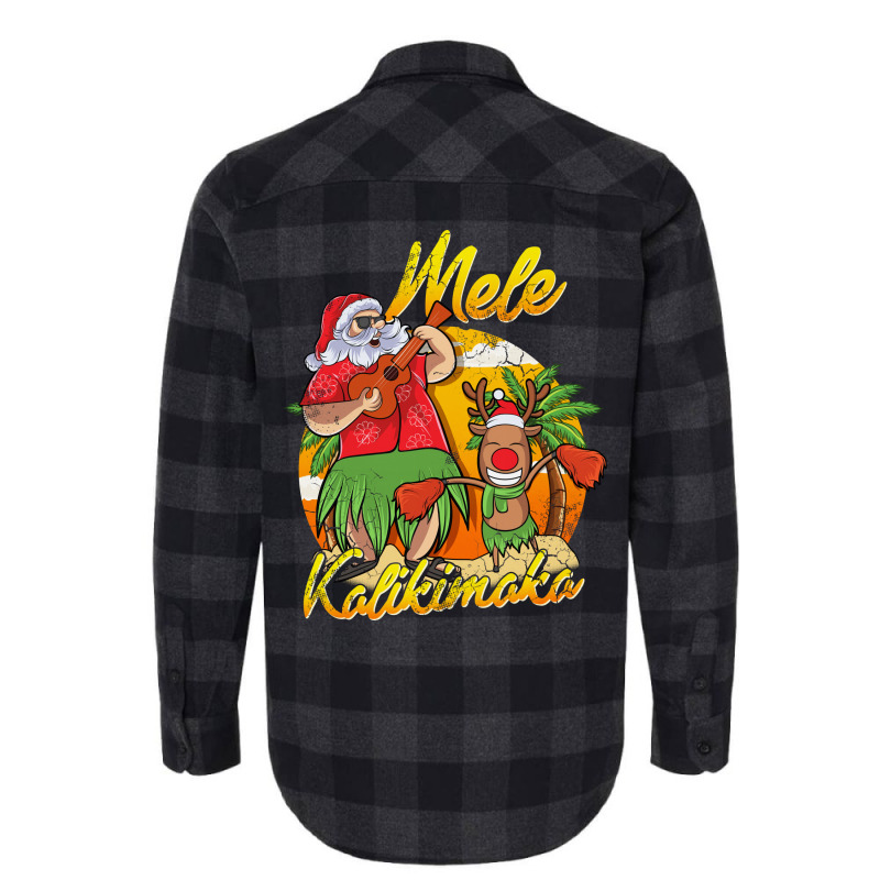 Mele Kalikimaka Santa Hawaiian Christmas In July H Flannel Shirt | Artistshot