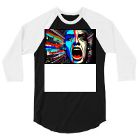 Screaming In Colour Abstract Art 3/4 Sleeve Shirt | Artistshot