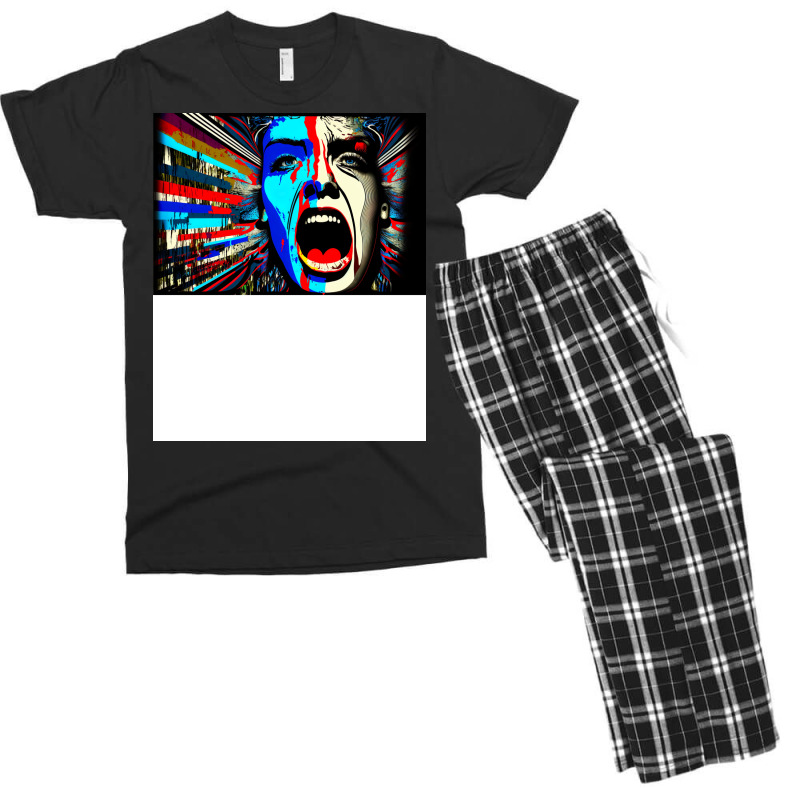 Screaming In Colour Abstract Art Men's T-shirt Pajama Set | Artistshot