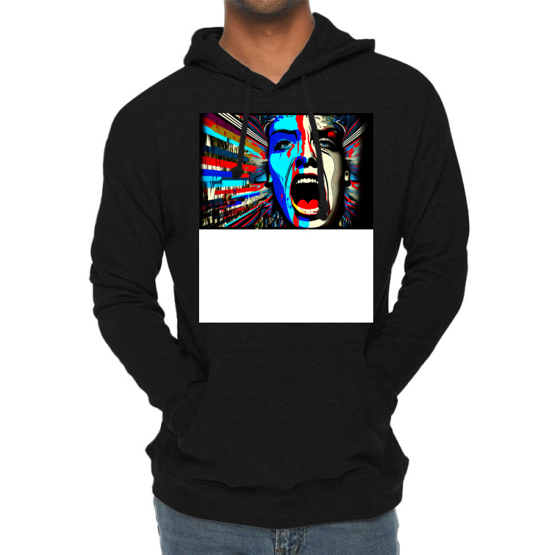 Screaming In Colour Abstract Art Lightweight Hoodie | Artistshot