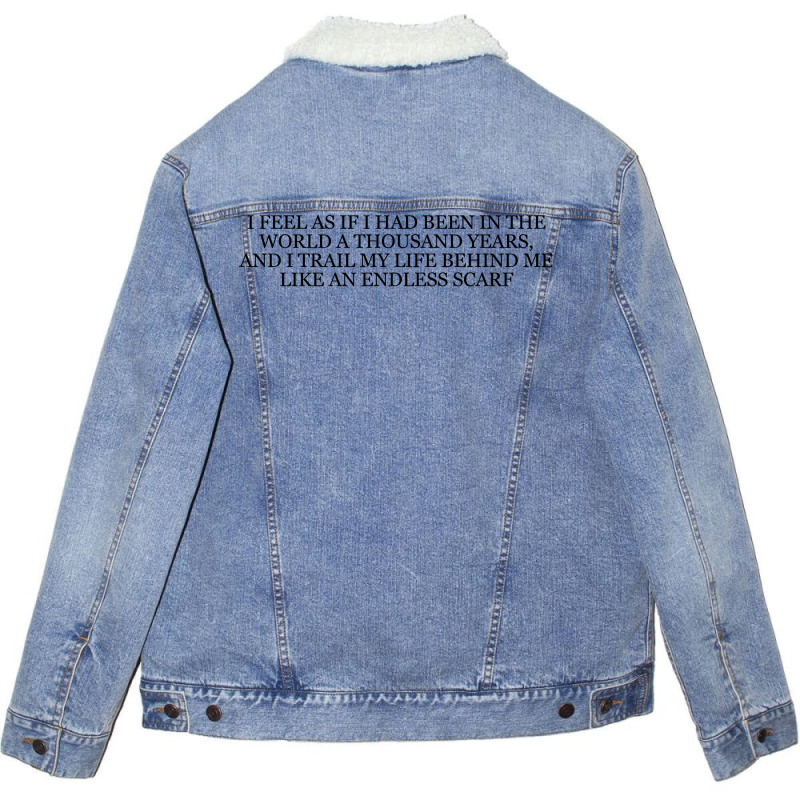 Anton Chekhov Boy Quote Unisex Sherpa-Lined Denim Jacket by beregakoidze1 | Artistshot