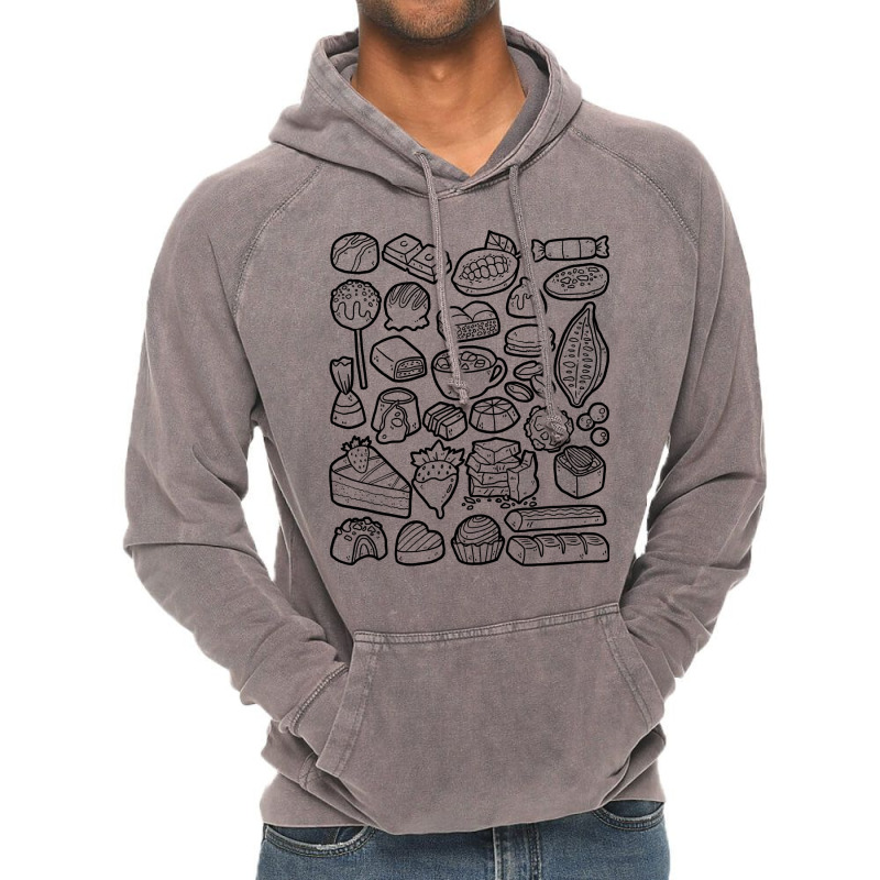 Chocolate Doodles Cocoa Pralines Fudge Vintage Hoodie | Artistshot