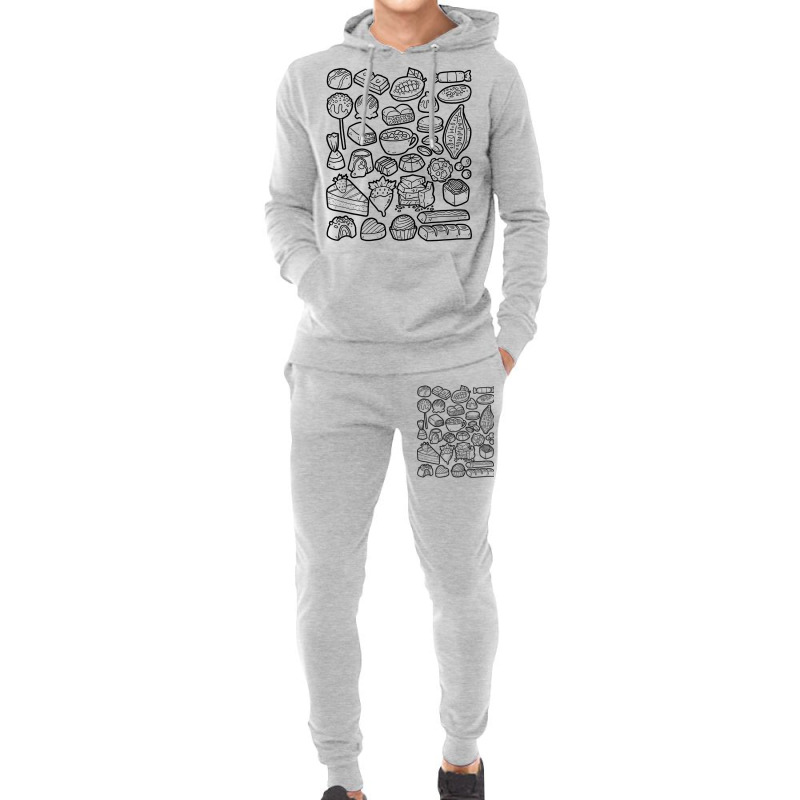 Chocolate Doodles Cocoa Pralines Fudge Hoodie & Jogger Set | Artistshot