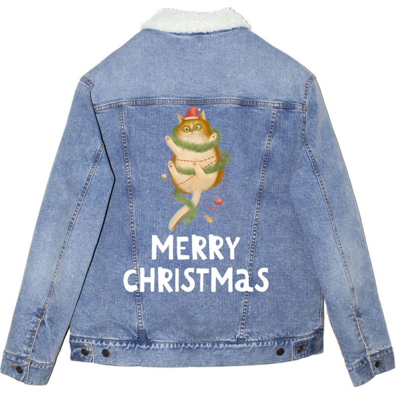 Merry Christmas Funny Christmas  Love Girl Unisex Sherpa-lined Denim Jacket | Artistshot