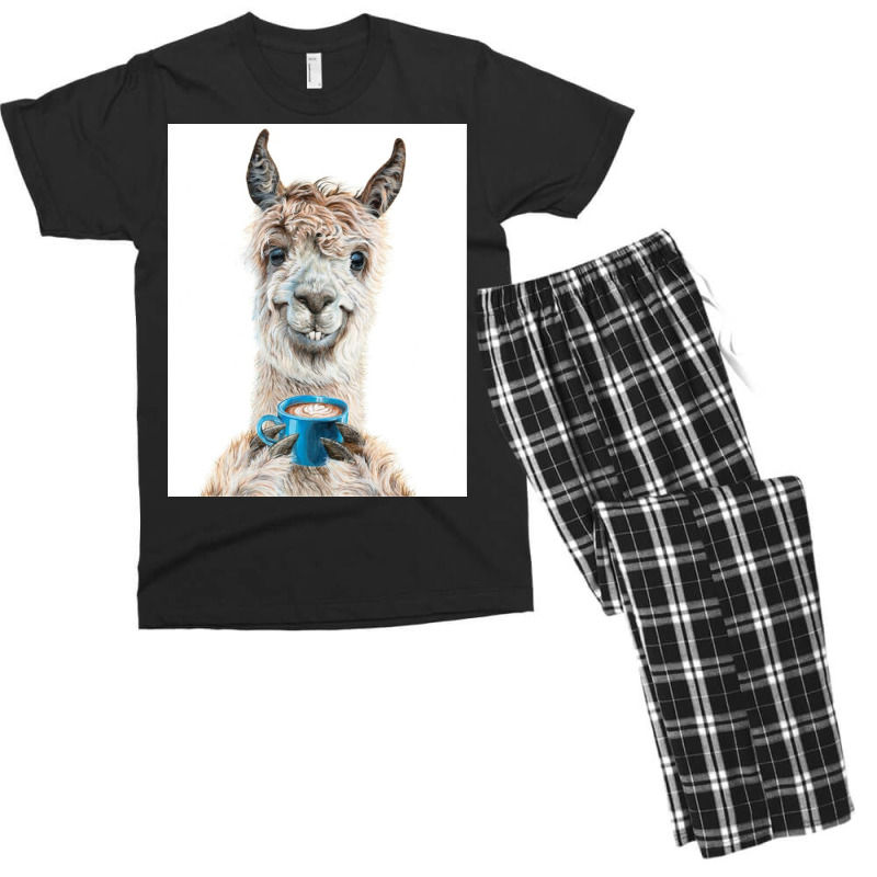 Llama Latte Men's T-shirt Pajama Set | Artistshot