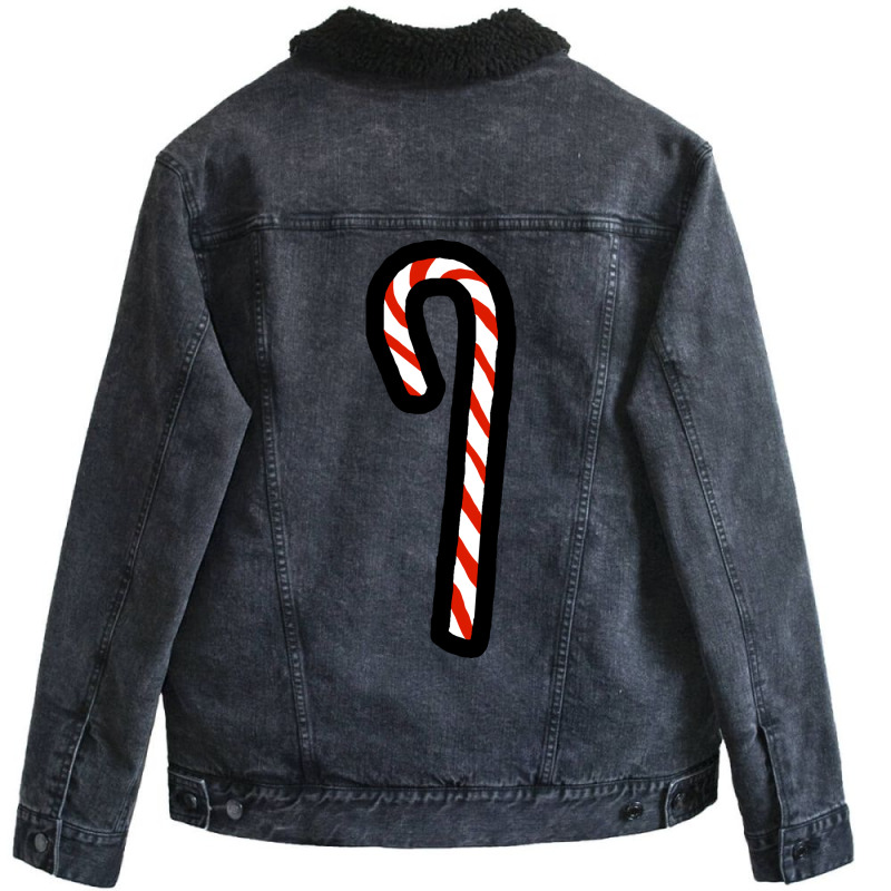 One Candy Cane For Christmas Vintage Unisex Sherpa-lined Denim Jacket | Artistshot