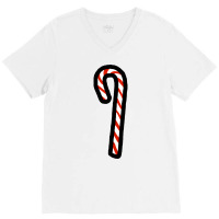 One Candy Cane For Christmas Vintage V-neck Tee | Artistshot