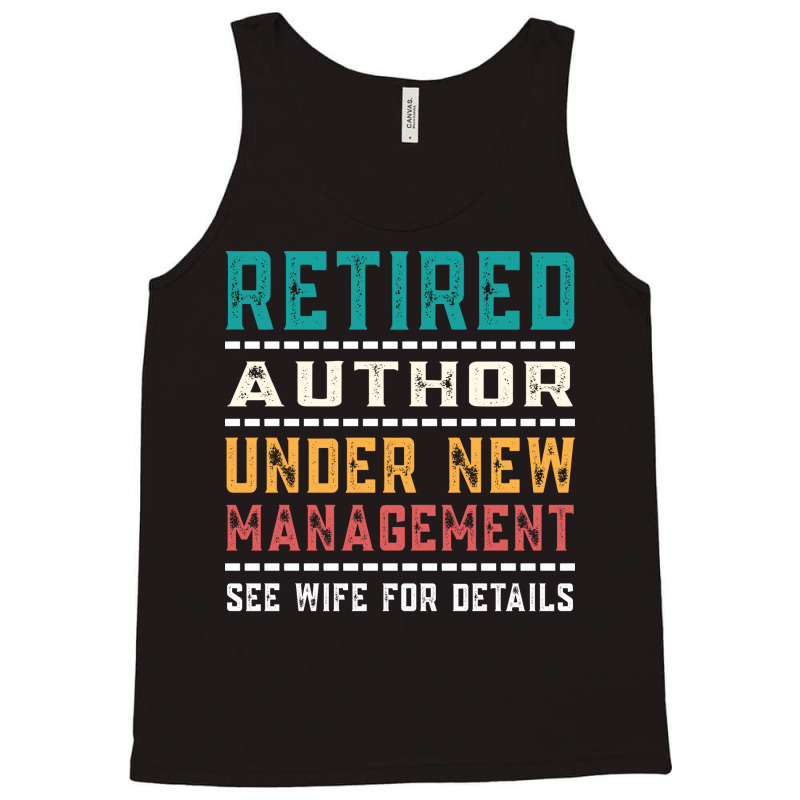 Vintage Retired Author Gift For Retired Dad Yellow Tank Top by kanrahnesipm | Artistshot