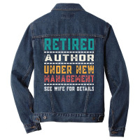 Vintage Retired Author Gift For Retired Dad Yellow Men Denim Jacket | Artistshot