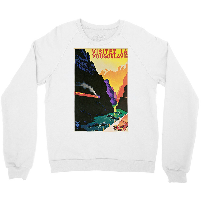 Vintage Visit Yugoslavia Travel Crewneck Sweatshirt | Artistshot