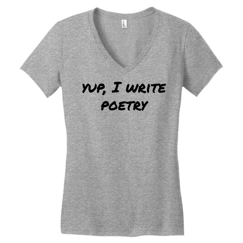 Yup I Write Poetry Black Text Boy Women's V-Neck T-Shirt by leepssluet | Artistshot